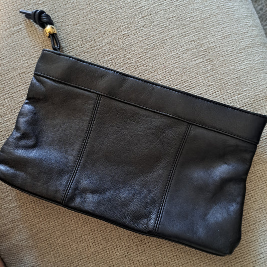 Harlo small black leather clutch/evening bag